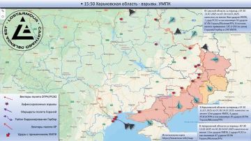 Анимированная схема ударов по территории Украины 07:30 13 июля 2026 – 07:30 14 июля 2026 года
