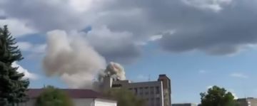 Роман Насонов: Кадры прилета из Житомира реактивного дрона по зданию главного управления полиции