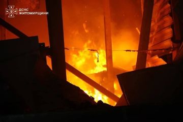 В Коростенском районе Житомирской области был прилет по складскому и производственному зданиях, сообщает ГСЧС